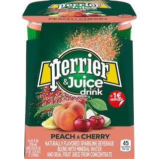 PERRIER | Νερό Ανθρακούχο Ροδάκινο Κεράσι 4x250ml Έκπτωση 1Ε