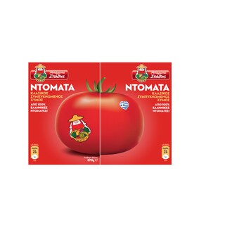 ΜΠΑΡΜΠΑ ΣΤΑΘΗΣ | Τομάτα Χυμός Συμπυκνωμένος 2X370 gr 2Χ370GR