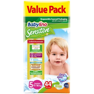 BABYLINO | Πάνες Μωρού Sensitive Χαμομήλι Νο5 44 Τεμάχια