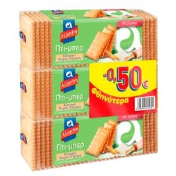 ΑΛΛΑΤΙΝΗ | Μπισκότα Πτι Μπερ Χωρίς Ζάχαρη 3x225g Έκπτωση 0.50Ε