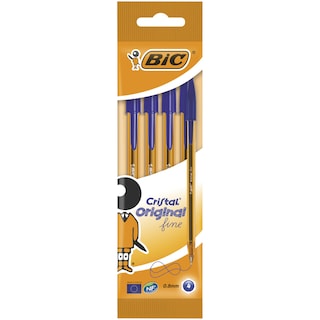 BIC | Στυλό Cristal Original Fine 0.8mm Μπλε 4 Τεμάχια