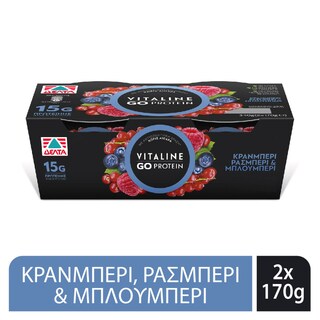 VITALINE | Επιδόρπιο Γιαουρτιού Protein Berries  2 Χ 170 gr