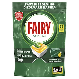 FAIRY | Κάψουλες Πλυντηρίου Πιάτων Original Λεμόνι 56 Τεμάχια
