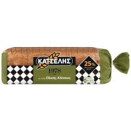 ΚΑΤΣΕΛΗΣ | Ψωμί Τοστ Ολικής Άλεσης Μεγάλες Φέτες 1kg