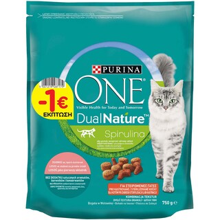 PURINA ONE | Γατοτροφή Spirulina Dual Nature 750gr Έκπτωση 1E