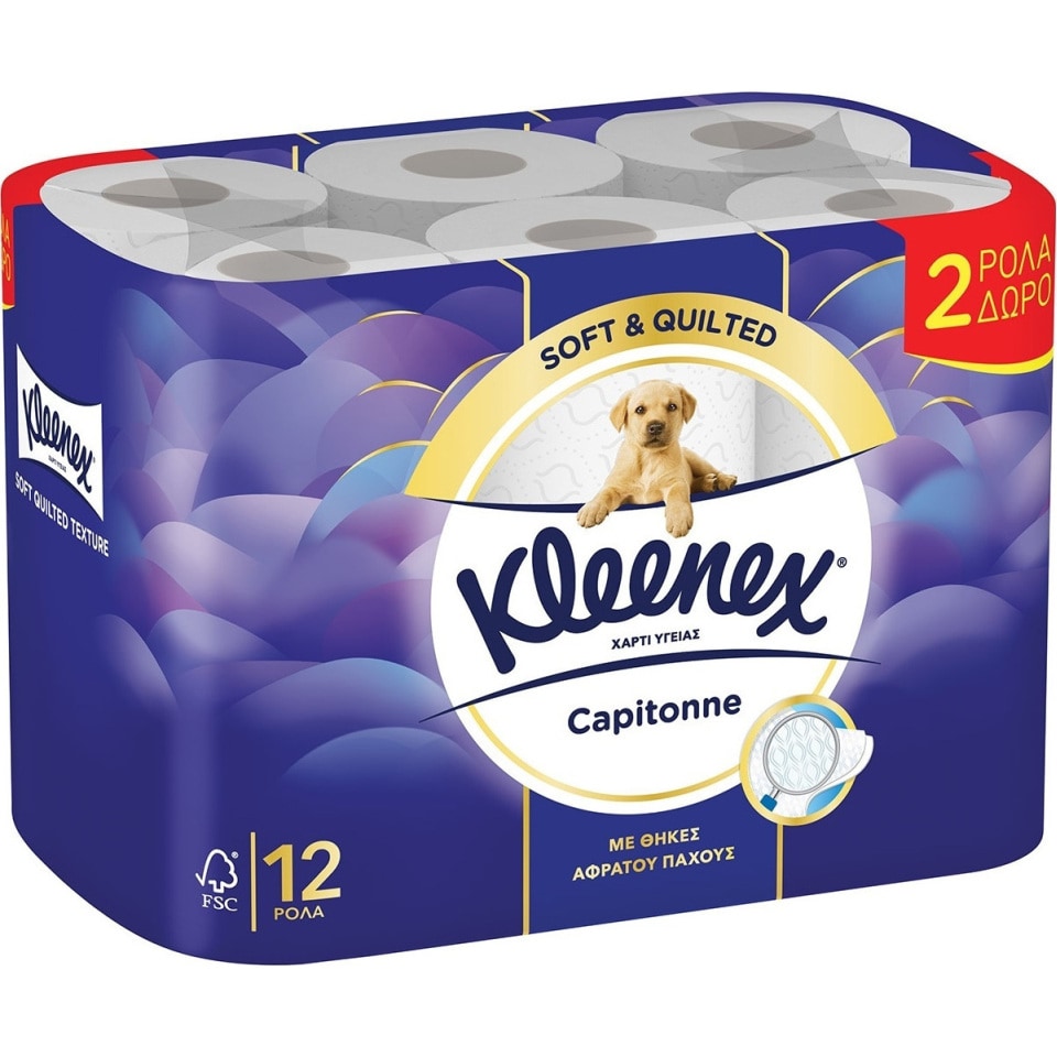 KLEENEX Χαρτί Υγείας Capitonne 10+2 Δώρο