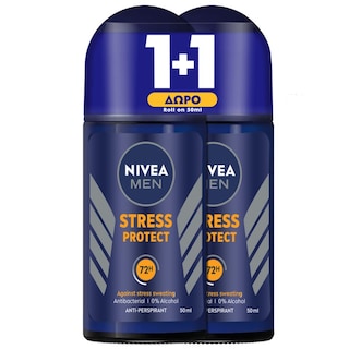 NIVEA | Αποσμητικό Roll On Men Stress Protect 50ml 1+1 Δώρο