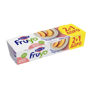 FRUYO | Επιδόρπιο Γιαουρτιού Ροδάκινο 3 Χ 170 gr 2+1 Δώρο 2+1 ΔΩΡΟ