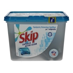 SKIP | ΥΓΡΕΣ ΚΑΨΟΥΛΕΣ ΠΛΥΝΤΗΡΙΟΥ ΡΟΥΧΩΝ REGULAR 16 ΤΕΜ