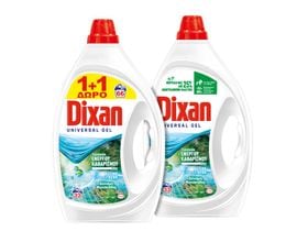 DIXAN | Υγρό Απορρυπαντικό Πλυντηρίου Ρούχων Δροσιά Καταρράκτη 33 Μεζούρες 1+1 Δώρο