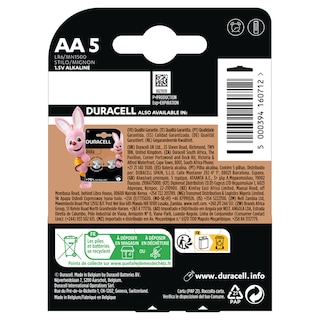 DURACELL | Μπαταρίες Αλκαλικές Simply ΑΑ 5 Τεμάχια
