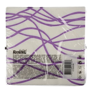 RENOVA | Χαρτοπετσέτες Serpentines Purple 20 Τεμάχια