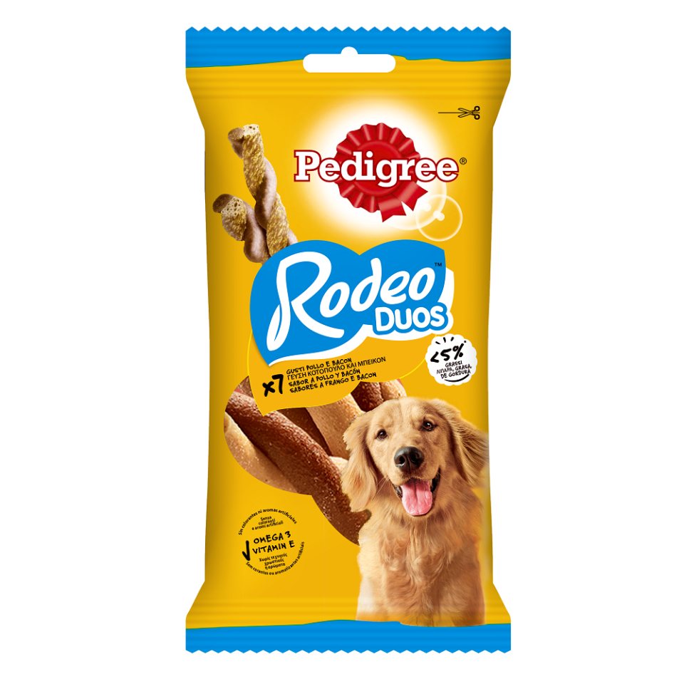 Snack Σκύλων Rodeo Duos Κοτόπουλο και Μπέικον 123g