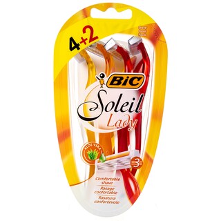 BIC | Ξυραφάκια Soleil Lady 3 Λεπίδες 6 Τεμάχια (4+2 Δώρο)