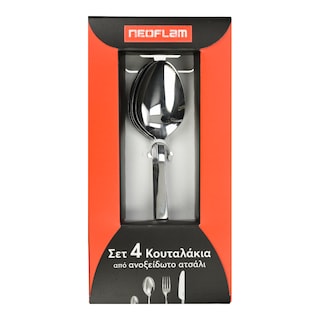 NEOFLAM | Κουτάλια Γλυκού Ανοξείδωτα Σετ 4 Τεμάχια