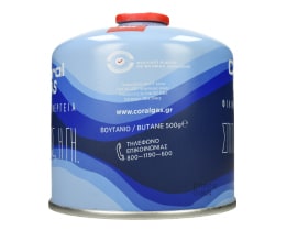 CORAL GAS | Φιαλίδιο Βουτανίου Βιδωτό Γη Μπλε 500g 1 Τεμάχιο