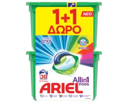 ARIEL | Kάψουλες Πλυντηρίου Ρούχων Allin1 Pods Color Lenor Fresh 15 Τεμάχια 1+1 Δώρο