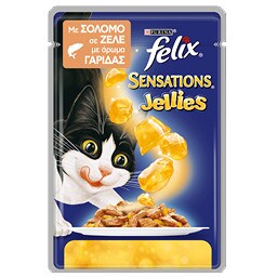 FELIX | Γατοτροφή Με Σολομό & Γαρίδα Σε Ζελέ 100 gr