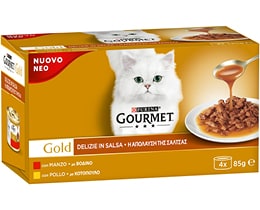 GOURMET | Γατοτροφή Gourmet Gold Βοδινό & Κοτόπουλο 4x85g