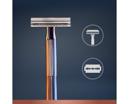 GILLETTE | KING C | Ξυριστική Μηχανή Ασφαλείας + 5 Ξυράφια Διπλής Ακμής 1 Τεμάχιο