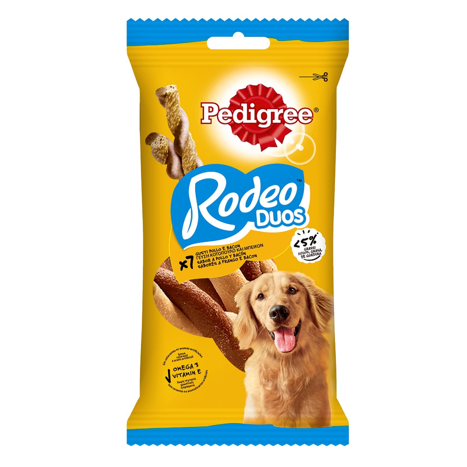 PEDIGREE Snack Σκύλων Rodeo Duos Κοτόπουλο και Μπέικον 123g