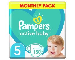 PAMPERS | Πάνες Μωρού Active Baby Νο5 Αποκλειστικά Online 150 Τεμάχια