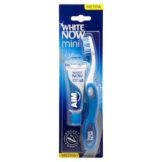 AIM | Travel Kit Οδοντόβουρτσα & Οδοντόκρεμα White Now