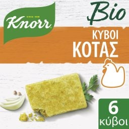 KNORR | Κύβοι Ζωμού Κότας Βιολογικοί 6 Τεμάχια 60g
