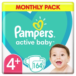 PAMPERS | Πάνες Μωρού Active Baby Νο4+ Αποκλειστικά Online 164 Τεμάχια