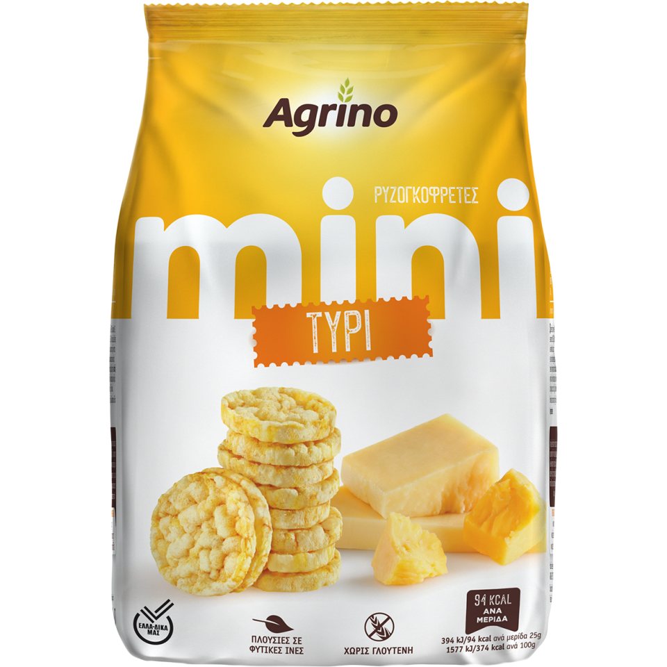 AGRINO Ρυζογκοφρέτες Μίνι Τυρί 50g