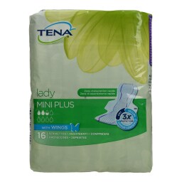 TENA | LADY | ΣΕΡΒΙΕΤΕΣ ΕΛΑΦΡΑΣ ΑΚΡΑΤΕΙΑΣ MINI PLUS WINGS 16 ΤΕΜ