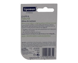 LIPOSAN | ΕΝΥΔΑΤΙΚΟ ΧΕΙΛΙΩΝ PURE AND NATURAL OLIVE AND LEMON 1 ΤΕΜ