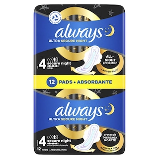 ALWAYS | Σερβιέτες Ultra Secure Night 12 Τεμάχια