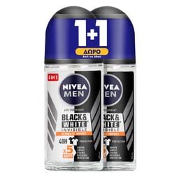 NIVEA | NIVEA MEN DEO ROL.B&W ULT.50M(1+1) Roll On Black & White Ultimate 50ml 1+1 Δώρο