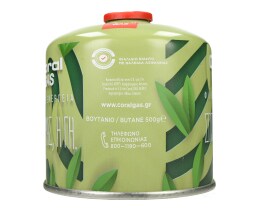 CORAL GAS | Gas Cartridge Butane Screw Green Earth 500g 1 Piece