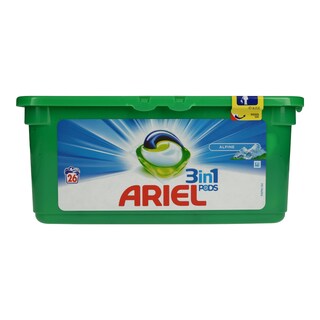ARIEL | ΚΑΨΟΥΛΕΣ ΠΛΥΝΤΗΡΙΟΥ ΡΟΥΧΩΝ PODS 3IN1 ALPINE 26 ΤΕΜ