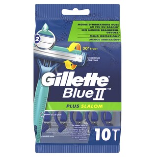 GILLETTE | BLUE II PLUS SLALOM | Ξυριστική Μηχανή Μιας Χρήσης Plus Slalom 10 Τεμάχια