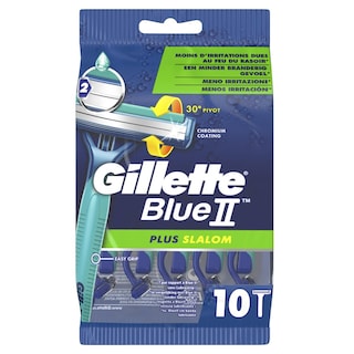 GILLETTE | BLUE II PLUS SLALOM | Ξυριστική Μηχανή Μιας Χρήσης Plus Slalom 10 Τεμάχια