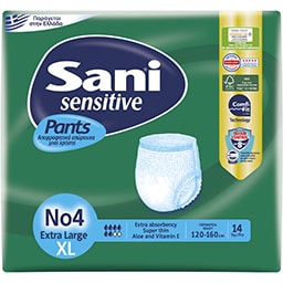SANI | Incontinence Underwear Sensitive Pants XL No4 14 Pieces