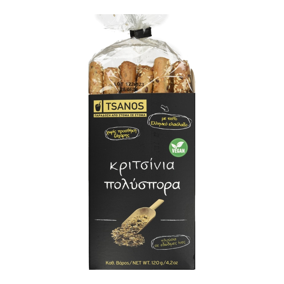 ΤΣΑΝΟΣ Κριτσίνια Πολύσπορα 120g