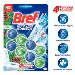 BREF | Μπλοκ Τουαλέτας WC Power Activ Pine Forest 2x50g