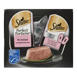 SHEBA | Γατοτροφή Perfect Portions Σολομός Πατέ 3x75g