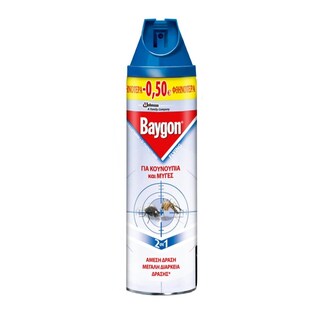 BAYGON | Εντομοκτόνο Spray Κουνούπια & Μύγες 400ml Έκπτωση 0.50E