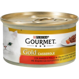 GOURMET | GOLD | Γατοτροφή Βοδινό Κοτόπουλο Σε Σάλτσα Ντομάτας 85 gr
