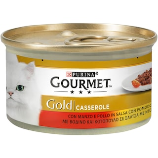 GOURMET | GOLD | Γατοτροφή Βοδινό Κοτόπουλο Σε Σάλτσα Ντομάτας 85 gr