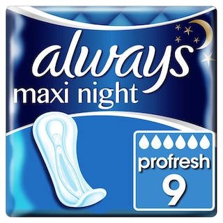 ALWAYS | Σερβιέτες Profresh Maxi Night 9 Τεμάχια