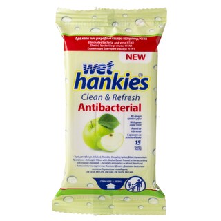 WET HANKIES | Υγρά Μαντηλάκια Αντιβακτηριδιακά Πράσινο Μήλο