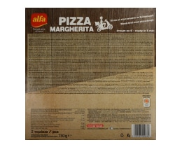 ALFA | Πίτσα Κατεψυγμένη Μαργαρίτα 2 Τεμάχια 730gr