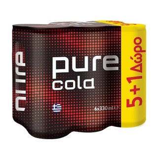PURE | Αναψυκτικό Cola Pure Cold 6x330ml 5+1 Δώρο 5 + 1 ΔΩΡΟ