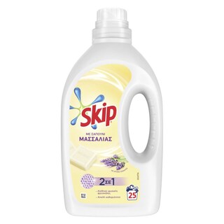 SKIP | Υγρό Πλυντηρίου Ρούχων Μασσαλίας 2σε1 25 Μεζoύρες